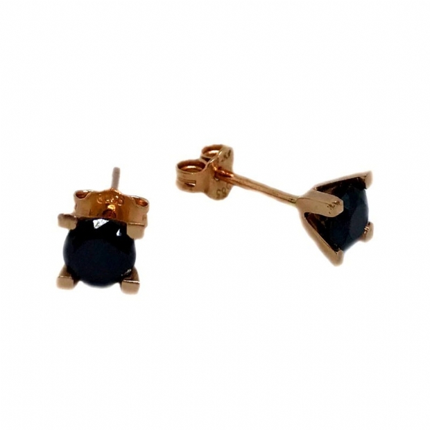 One stone rose gold stud earrings