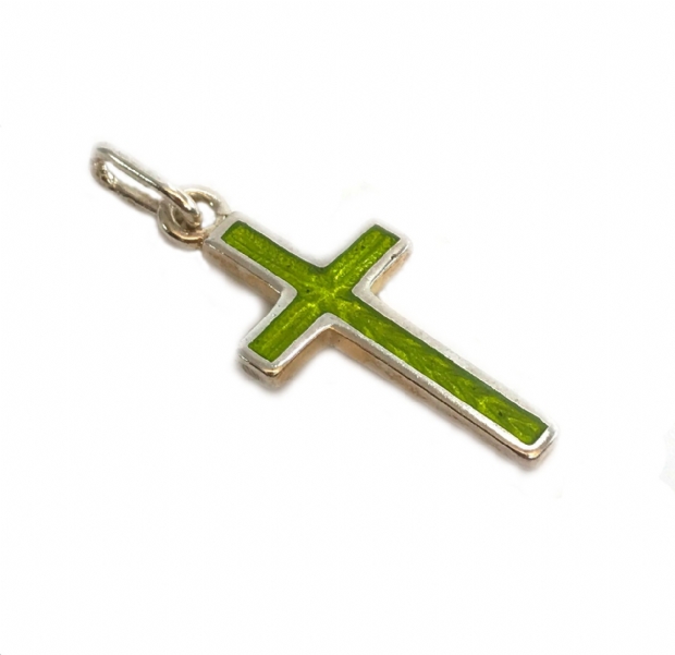 Silver Cross with Enamel