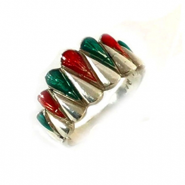 Silver Ring with Enamel