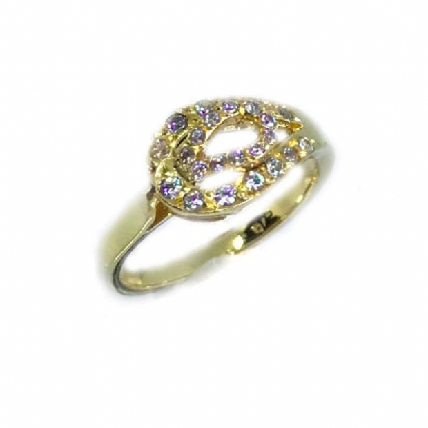 18K yellow gold ring with diamonds