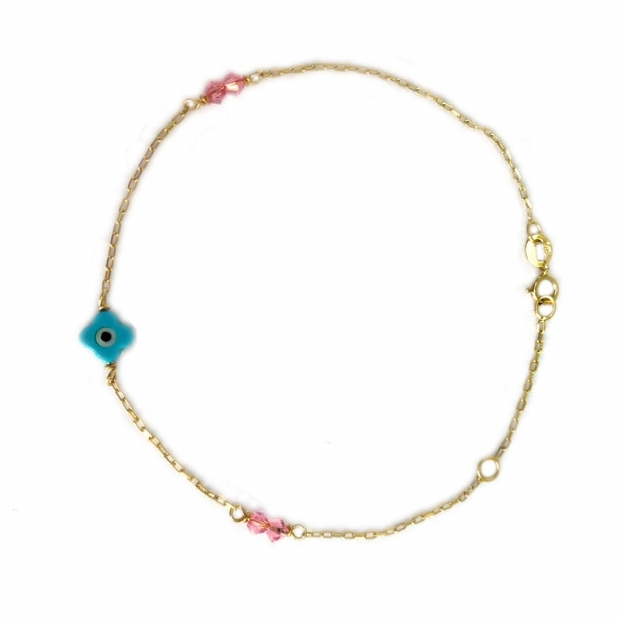 Bracelet with pink and blue stones