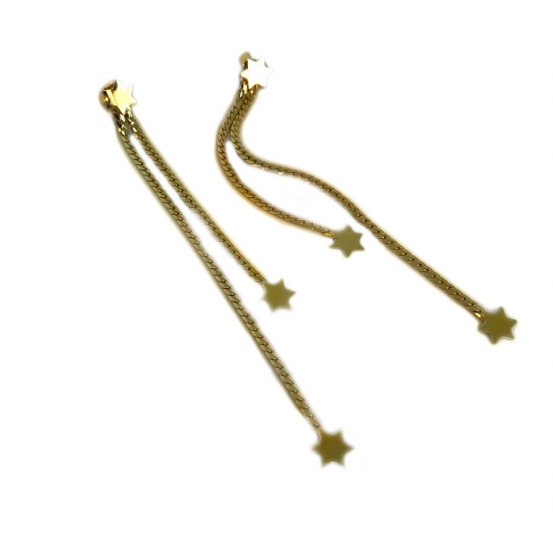 Star earrings in 14K yellow gold