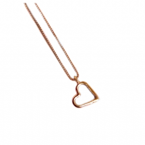 14Κ rose gold heart pendant with chain