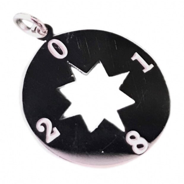 Star of North silver 925 lucky charm pendant or bracelet for 2018 new year 