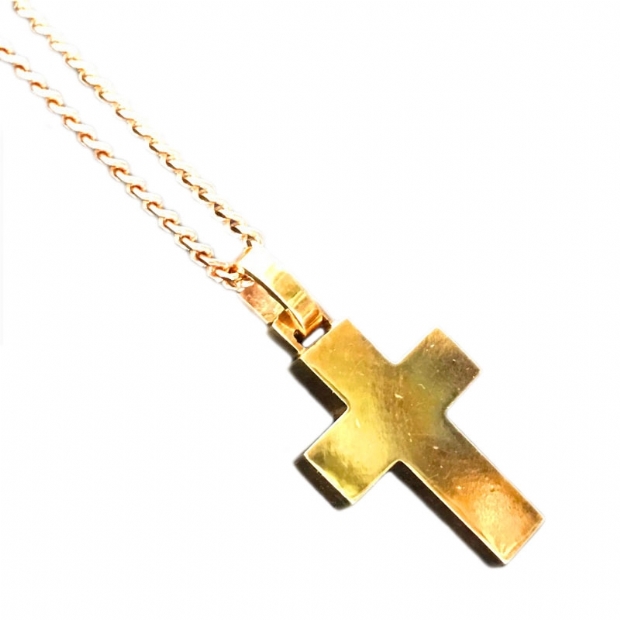 Handmade 18K yellow gold solid crucifix