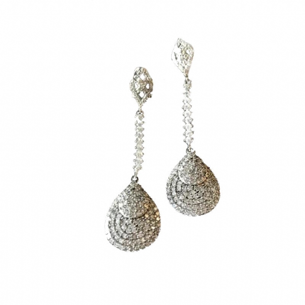 Silver 925 dazzling earrings set with colourless cubic zirconium 
